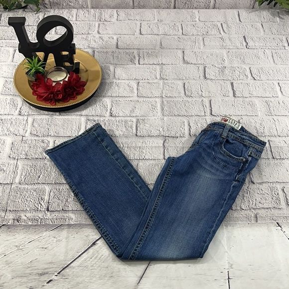Vigoss Jeans Womensvigoss Blue Distressed Classic Straight Design